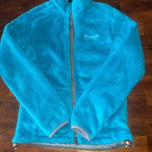 Womens Blue Fleece Jacket with zippered pockets sz small